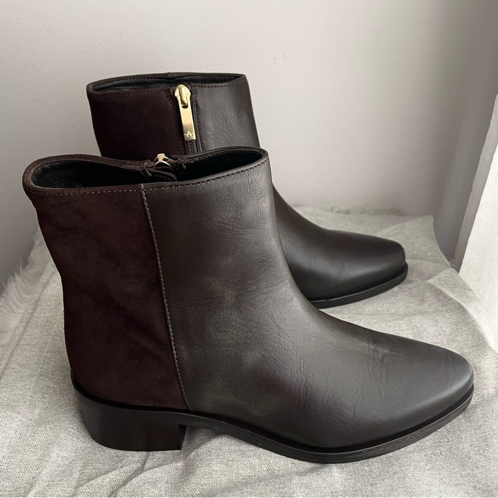 Aquatalia Gabriele Leather and Suede Ankle Boots